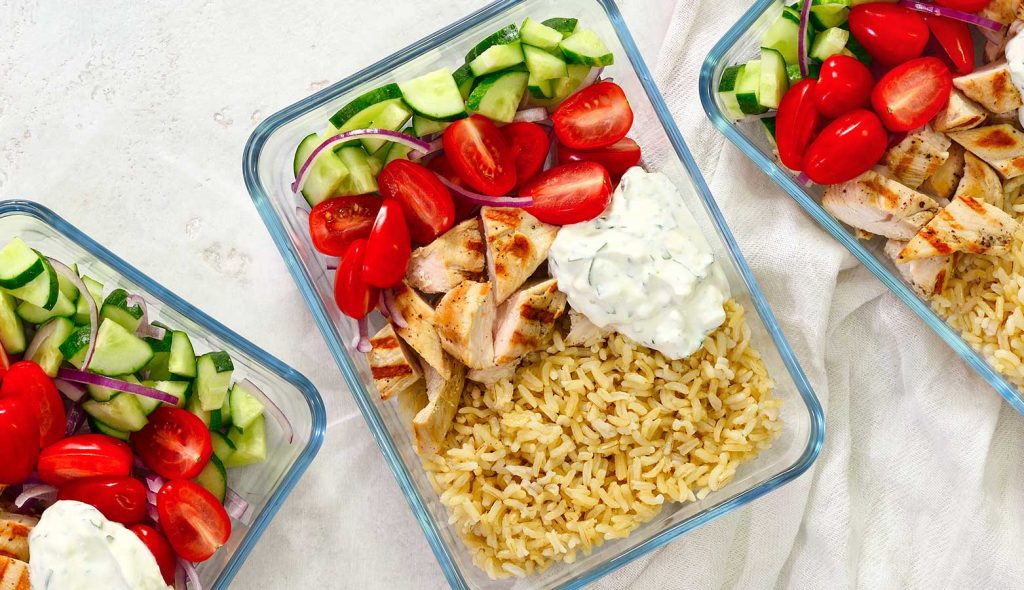 Meals planned out and portioned into separate containers.