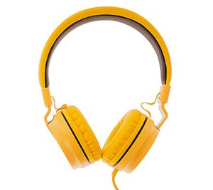 yellow headphones