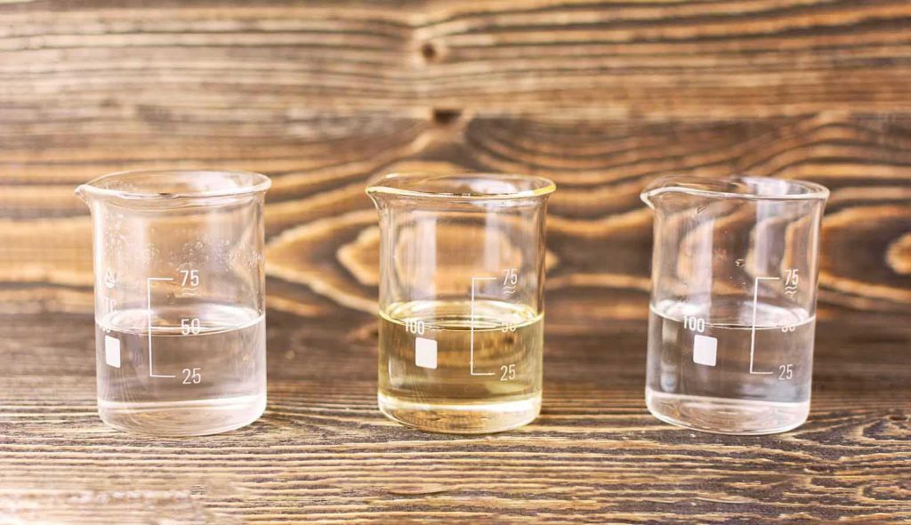 Three glass measuring cups