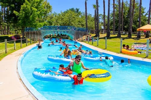 Visitors floating down the Lazy River at the Island Waterpark