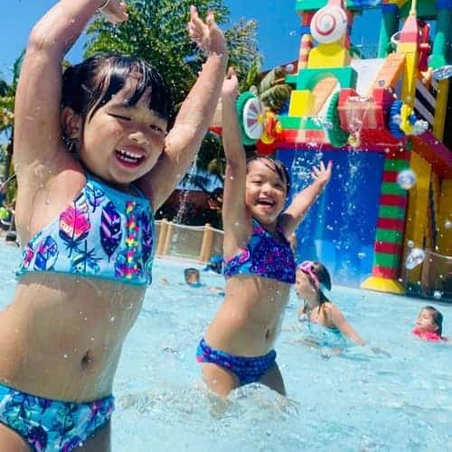 Little girls playing in the pool at Legoland Water Park