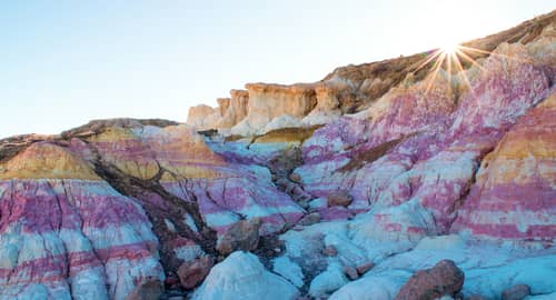 Pink rock formations at the Paint Mines Interpretive Park
